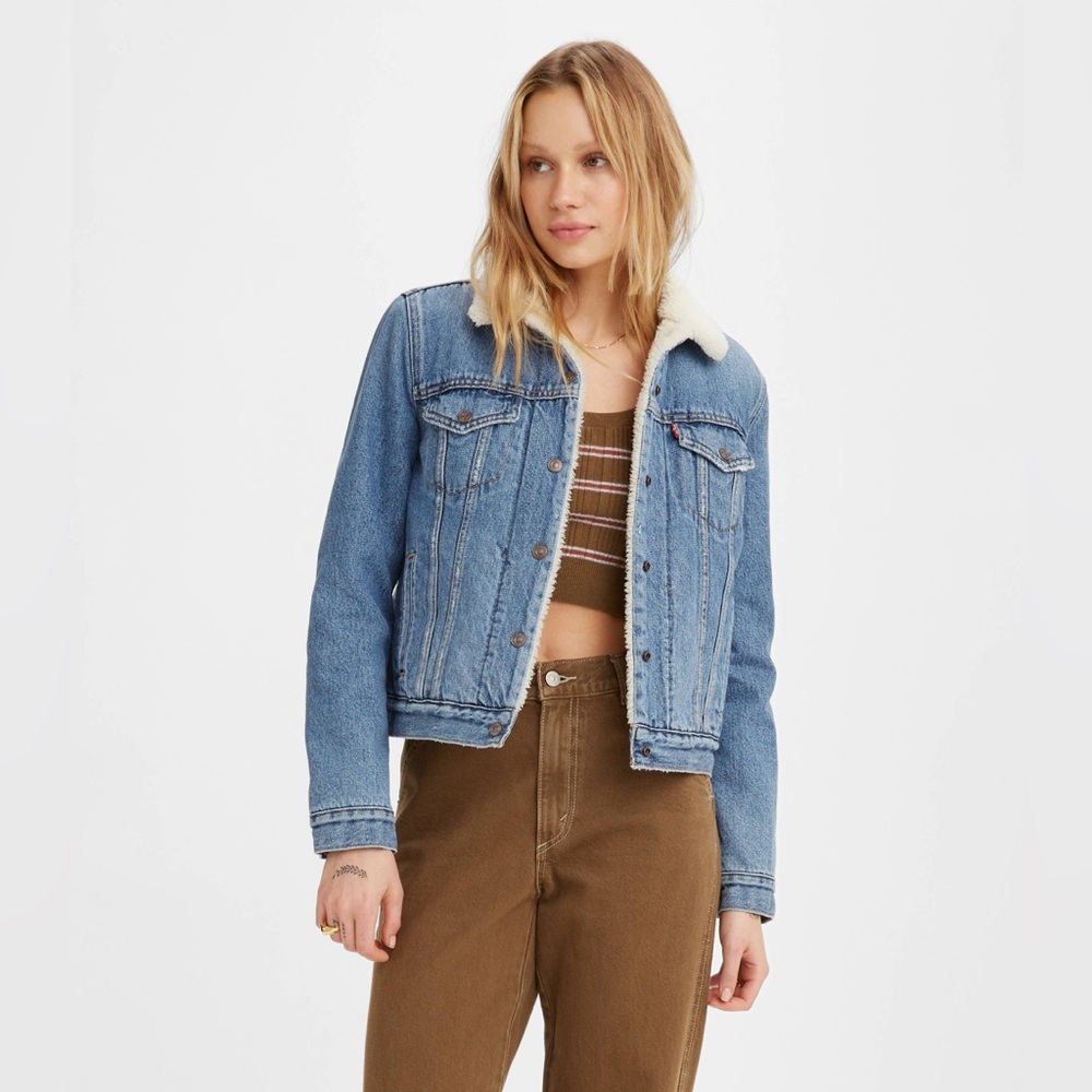 Levi's Blue Denim Jacket with Sherpa Lining